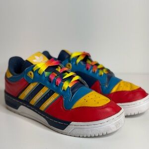 Mens Adidas Rivalry Low x Human Made Marine Scarlet Aqua Sneakers FY1083 Size 9